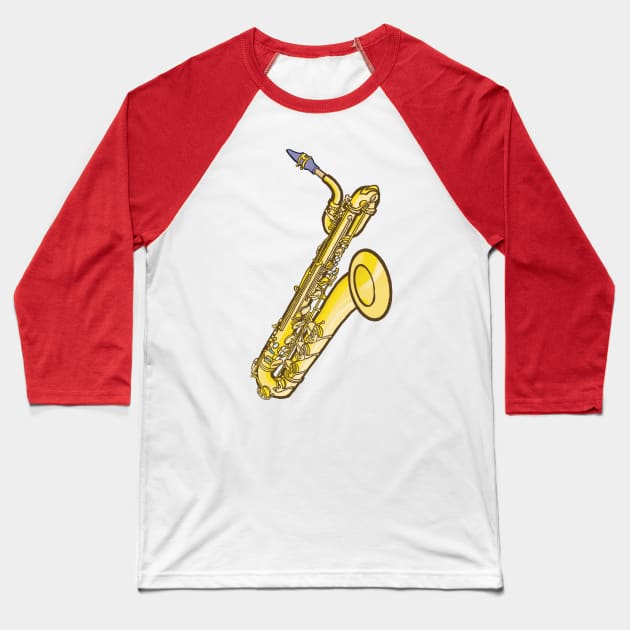 Baritone saxophone Baseball T-Shirt by ElectronicCloud